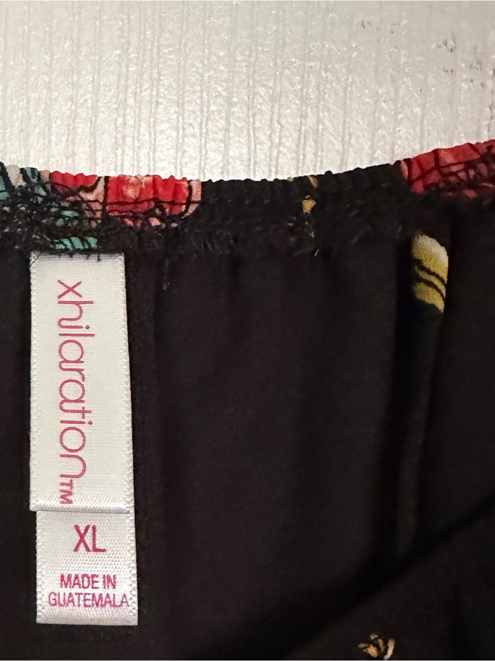 Xhilaration Black Floral Off-Shoulder Ruffle Top - Picture 3 of 3